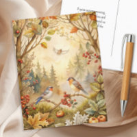 Feuilles d'automne des oiseaux chanteurs 