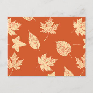 Carte Postale Feuilles d'automne - orange mandarine