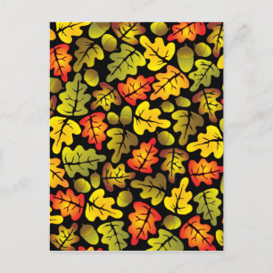 Carte Postale feuilles de chêne d'automne