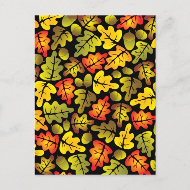 Carte Postale feuilles de chêne d'automne (Devant)