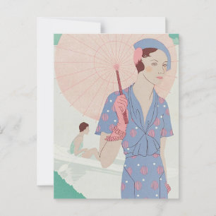Carte Postale Feuilles de l'élégance féminine