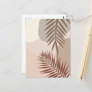 Carte Postale Feuilles de palmier, Art géométrique abstrait bohè