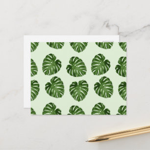 Carte Postale Feuilles de palmiers, Feuilles verts, Motif tropic
