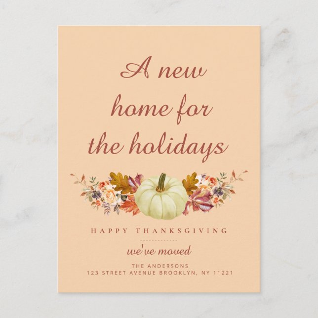 Carte Postale feuilles rustiques remerciement faire-part émouvan (Devant)