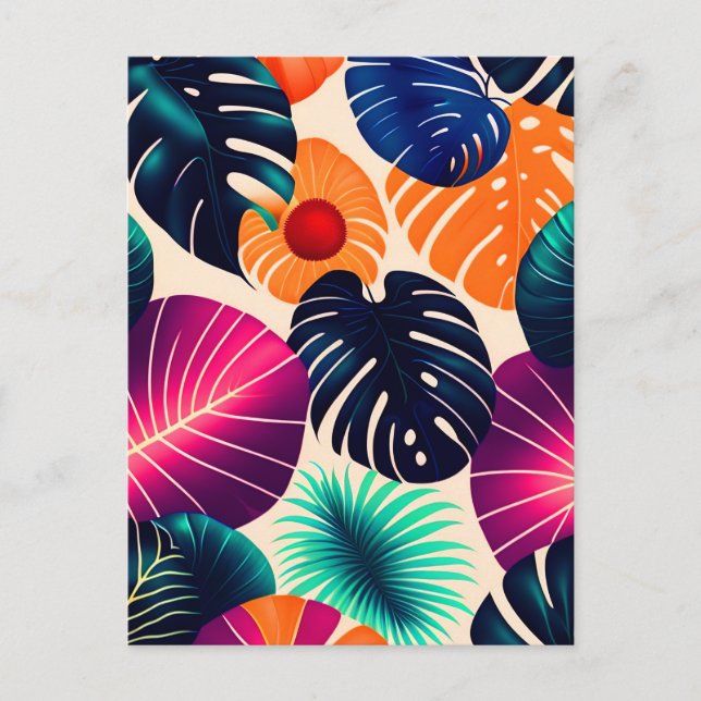 Carte Postale Feuilles tropicaux (Devant)