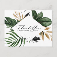 Feuilles tropicaux Faux Gold Foil Merci