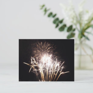 Carte Postale Feux d'artifice blancs et or I Célébration patriot