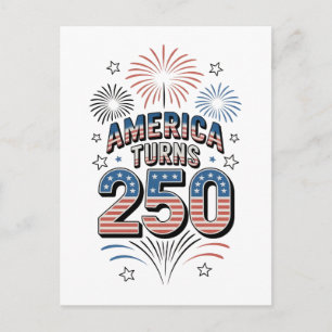 Carte Postale Feux d'artifice du 250e anniversaire du 4 juillet