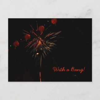 Carte postale - Feux d'artifice et lanternes