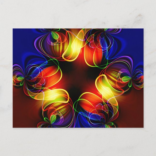 Carte Postale Feux de néon fractionnés (Devant)