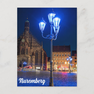 Carte Postale Feux de rue bleus à Nuremberg, Allemagne