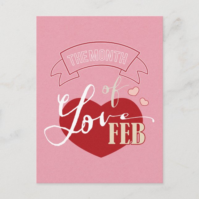 Carte Postale Février - Mois de l'amour (Devant)