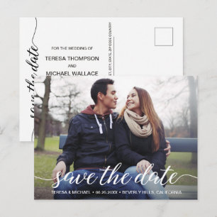 Carte Postale Fiançailles photo personnalisé Script moderne