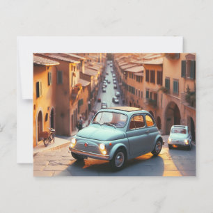 Carte Postale Fiat 500 fun