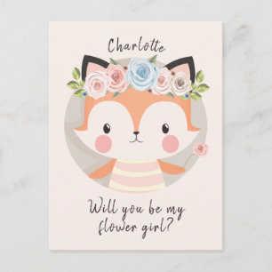 Carte Postale Fiche de proposition Flower Girl Fox