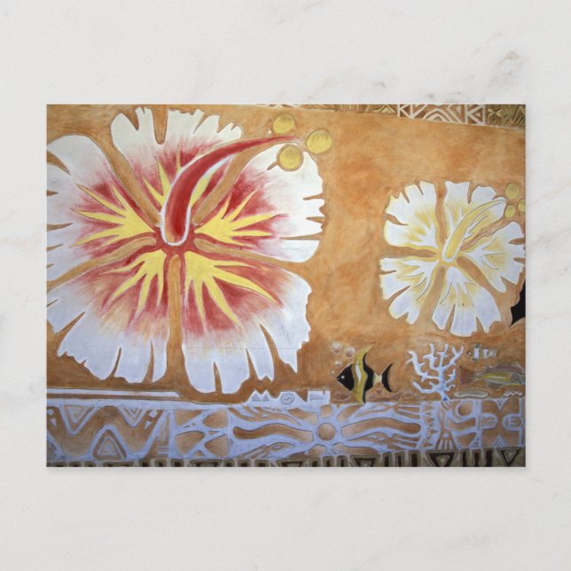 Carte Postale Fidji, art mural. (Devant)