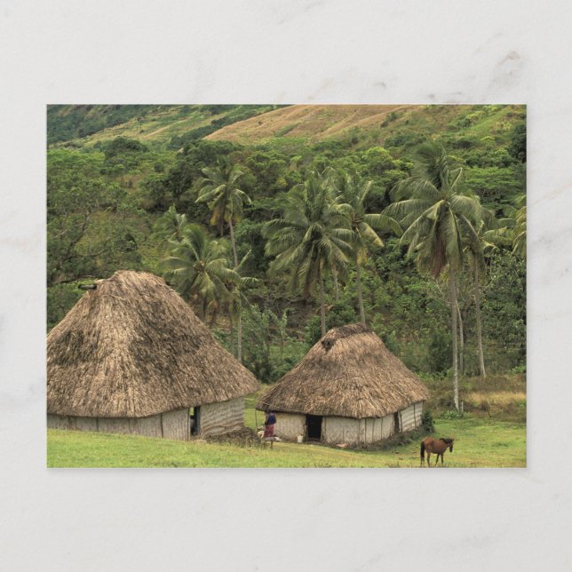 Carte Postale Fidji, Viti Levu, Navala, maisons traditionnelles  (Devant)