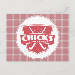 Carte postale Field Hockey Chicks With Sticks