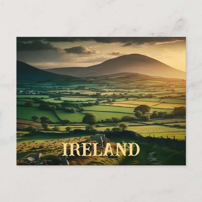 Carte postale Fields of Green Ireland (Devant)