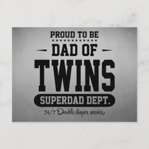 Carte Postale Fier D'Être Papa De Twins Superdad Dept.