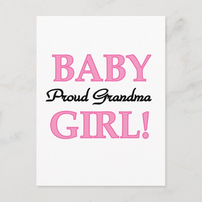Carte Postale Fier Grand-mère Baby Girl Tshirts et cadeaux (Devant)