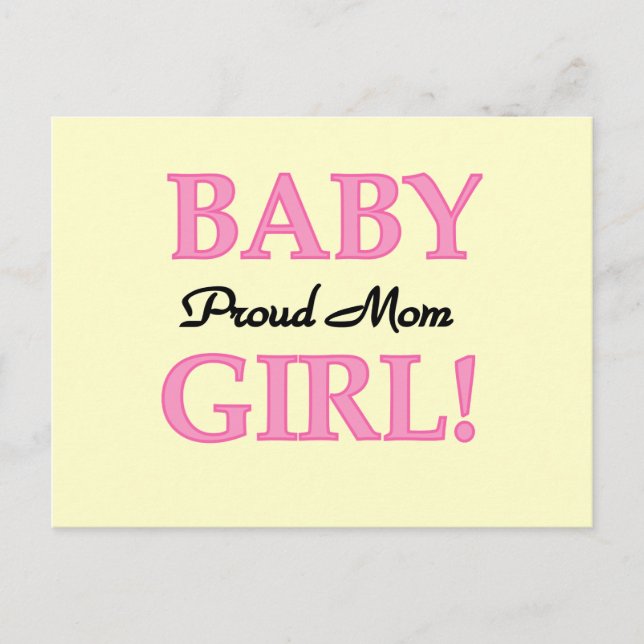 Carte Postale Fier Maman Baby Girl Tshirts et cadeaux (Devant)