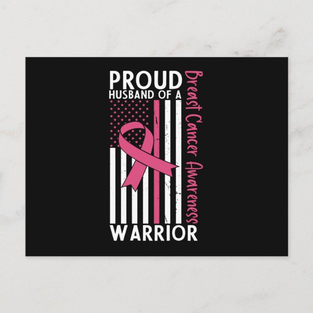 Carte Postale Fier Mari D'Une Femme Guerrière Du Cancer Du Sein (Devant)