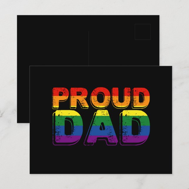 Carte Postale Fier papa LGBT Gay pride papa (Devant / Derrière)