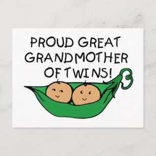 Carte Postale fière grand-mère jumelle Twin Pod