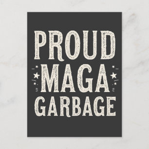 Carte Postale Fière MAGA Garbage pour l'élection de Trump partis