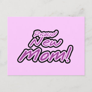 Carte Postale Fière nouvelle maman Purple Texte Tshirts et cadea
