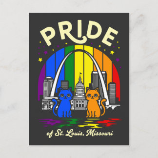 Carte Postale Fierté de St. Louis City Missouri Cats Arc-en-ciel