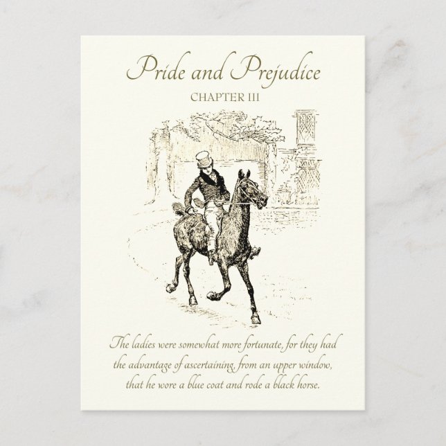 Carte Postale Fierté et préjugés M. Bingley sur Black Horse (Devant)