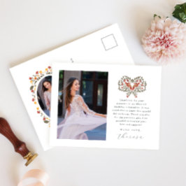Carte Postale Fiesta Two Photo Quinceanera Merci floral