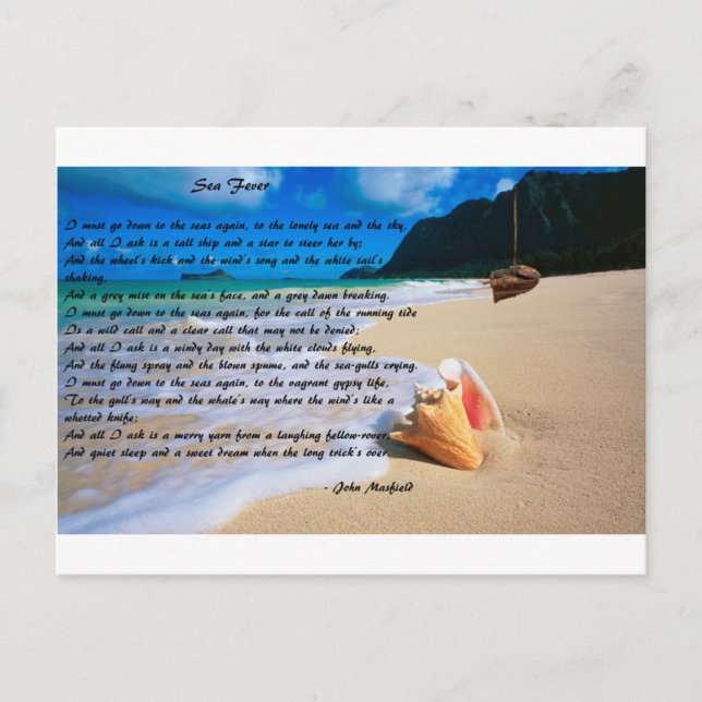 Carte Postale Fièvre de mer par : John Masefield (Devant)