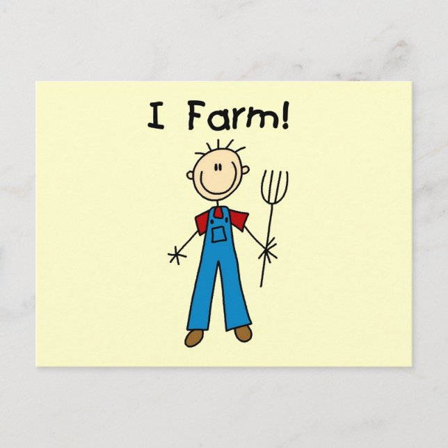 Carte Postale Figure à bâtons T-shirts et cadeaux d'agriculteurs (Devant)