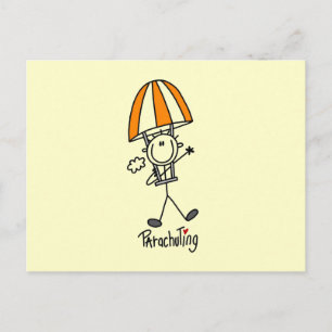 Carte Postale Figure de bâton de parachutisme