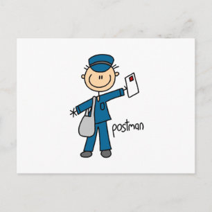 Carte Postale Figure de l'étiquette du collaborateur postal