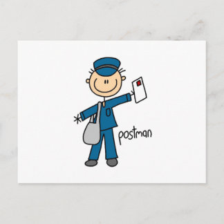 Carte Postale Figure de l'étiquette du collaborateur postal