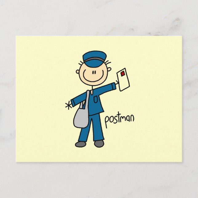 Carte Postale Figure de l'étiquette du collaborateur postal (Devant)
