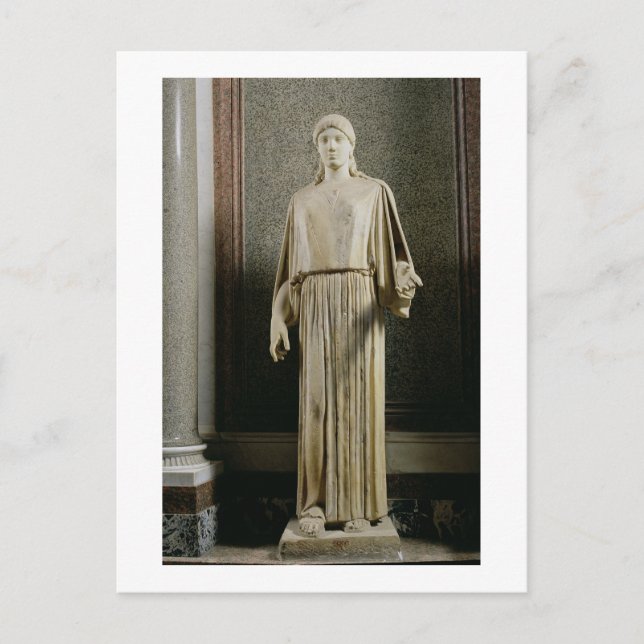 Carte Postale Figure féminine portant un peplos, grec (marbre) (Devant)