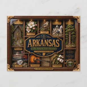 Carte Postale Figurine 3D en boîte ombre de l'Arkansas État