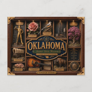 Carte Postale Figurine 3D Oklahoma Boîte d'Ombre État