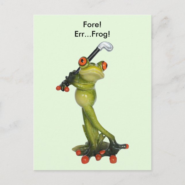 Carte postale Figurine de grenouille Golfer (Devant)