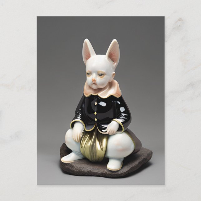 Carte Postale Figurine de porcelaine de lapin (Devant)