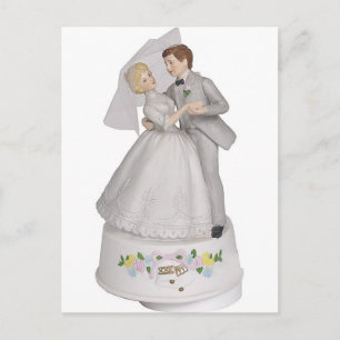 Carte Postale Figurine de topurine de gâteau mariage