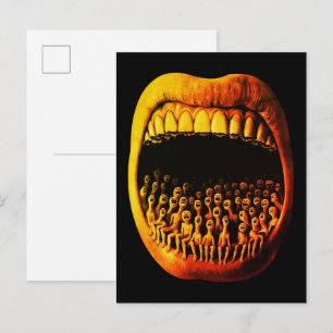 Carte Postale Figurine d'horreur expressionniste sombre surréali