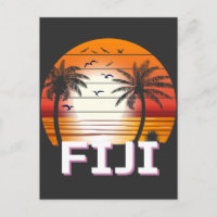 Fiji Vintage Palm Trees Summer Beach