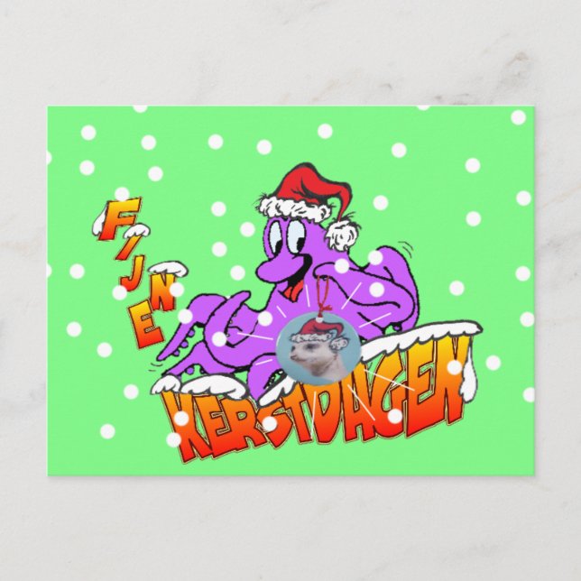 Carte Postale Fijne Kerstdagen Octopus Briefkaart (Devant)