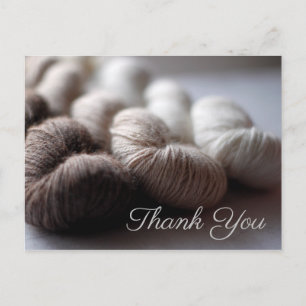 Carte Postale Fil à l'alpaga de couleur crème beige marron Merci